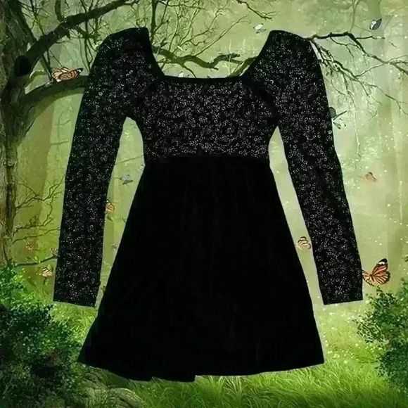 stars Pants - Y2k 90s Black Long Sleeve Glitter Bodysuit By Stars Size S